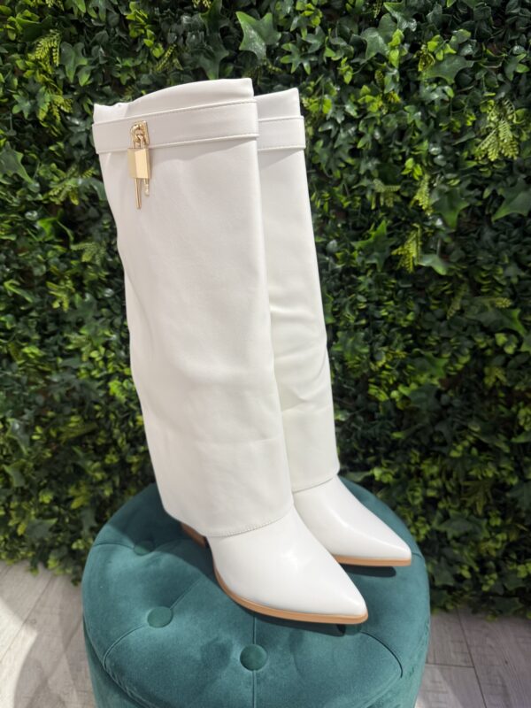 Stivale Milano Bianco Lucchetto